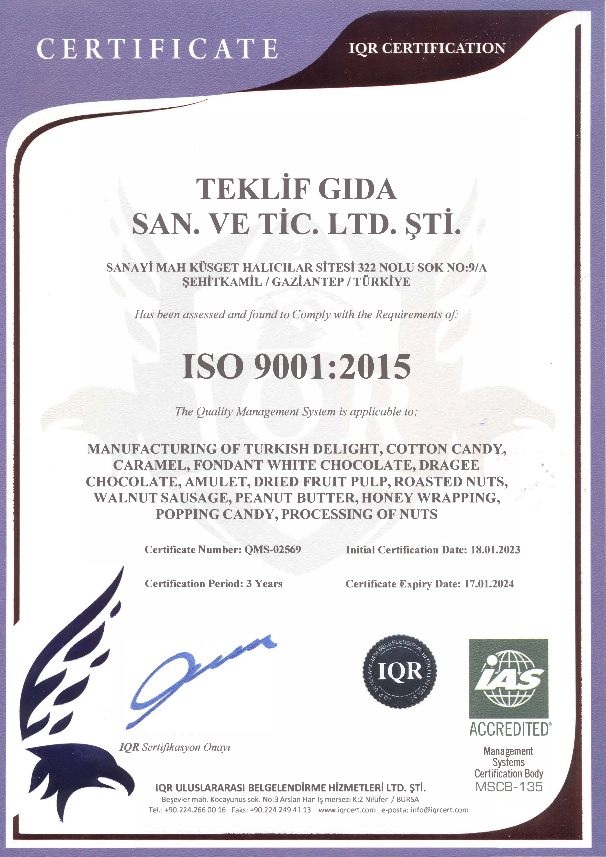 Teklif-Gıda-ISO-9001-İNGİLİZCE